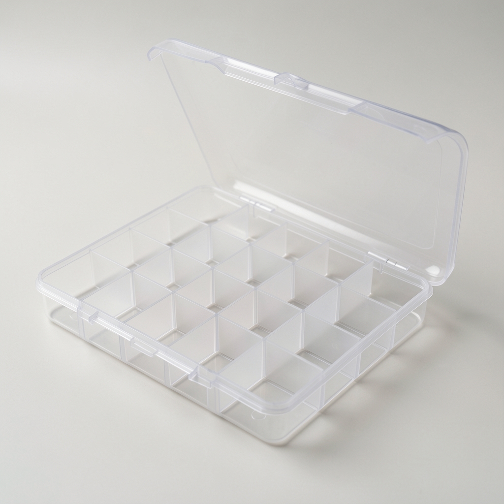 Cutie sortiment modular Sortimo 400x300mm cu 24 compartimente reglabile din polipropilena transparenta si capac articulat transparent