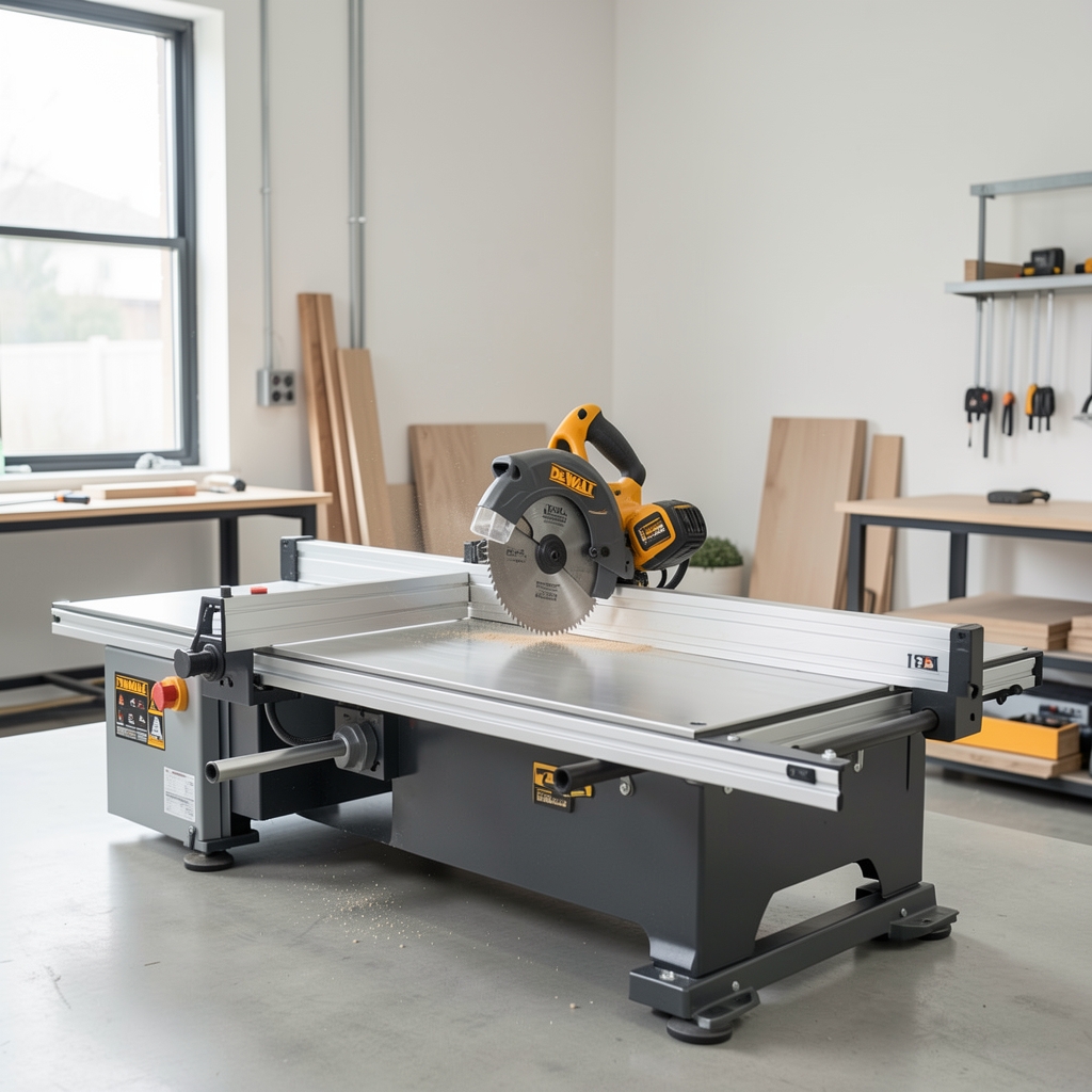 Fierastrau circular DeWalt DCS573 18V cu lama 184mm si ghidaj paralel din aluminiu pentru taieturi drepte