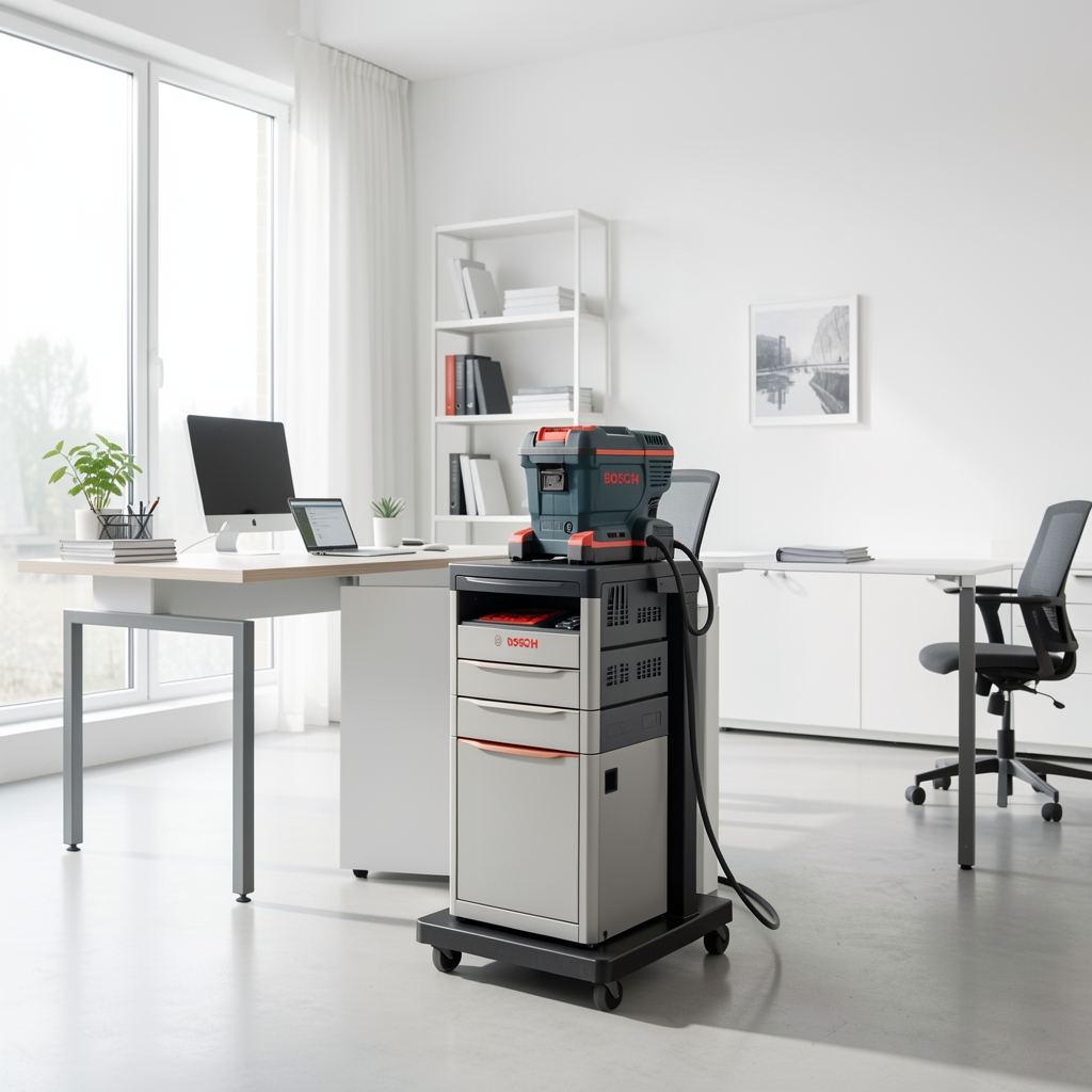 Bormasina cu acumulator profesionala Bosch pe suport de incarcare